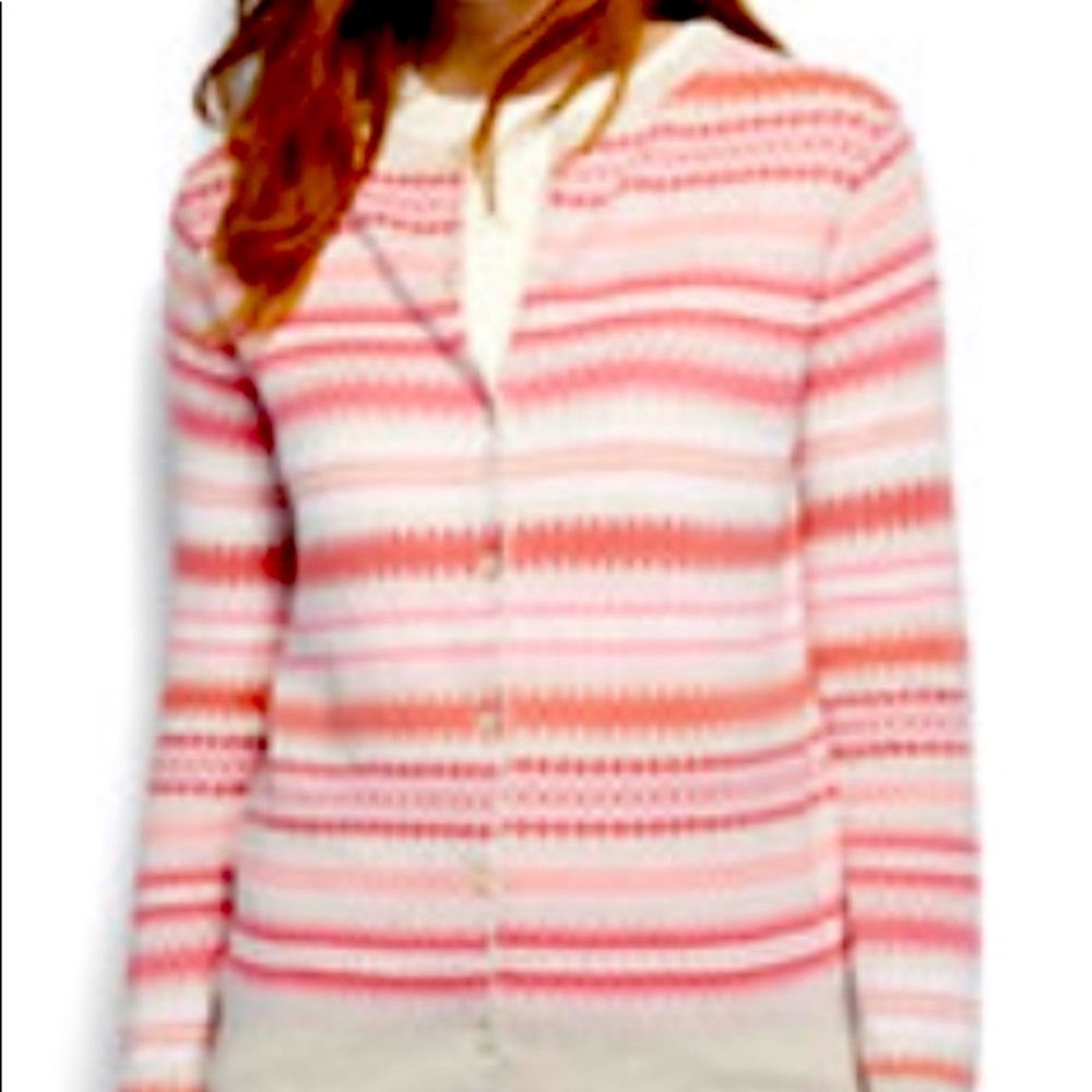 Lands’ End Supima Jacquard Cardigan Sweater